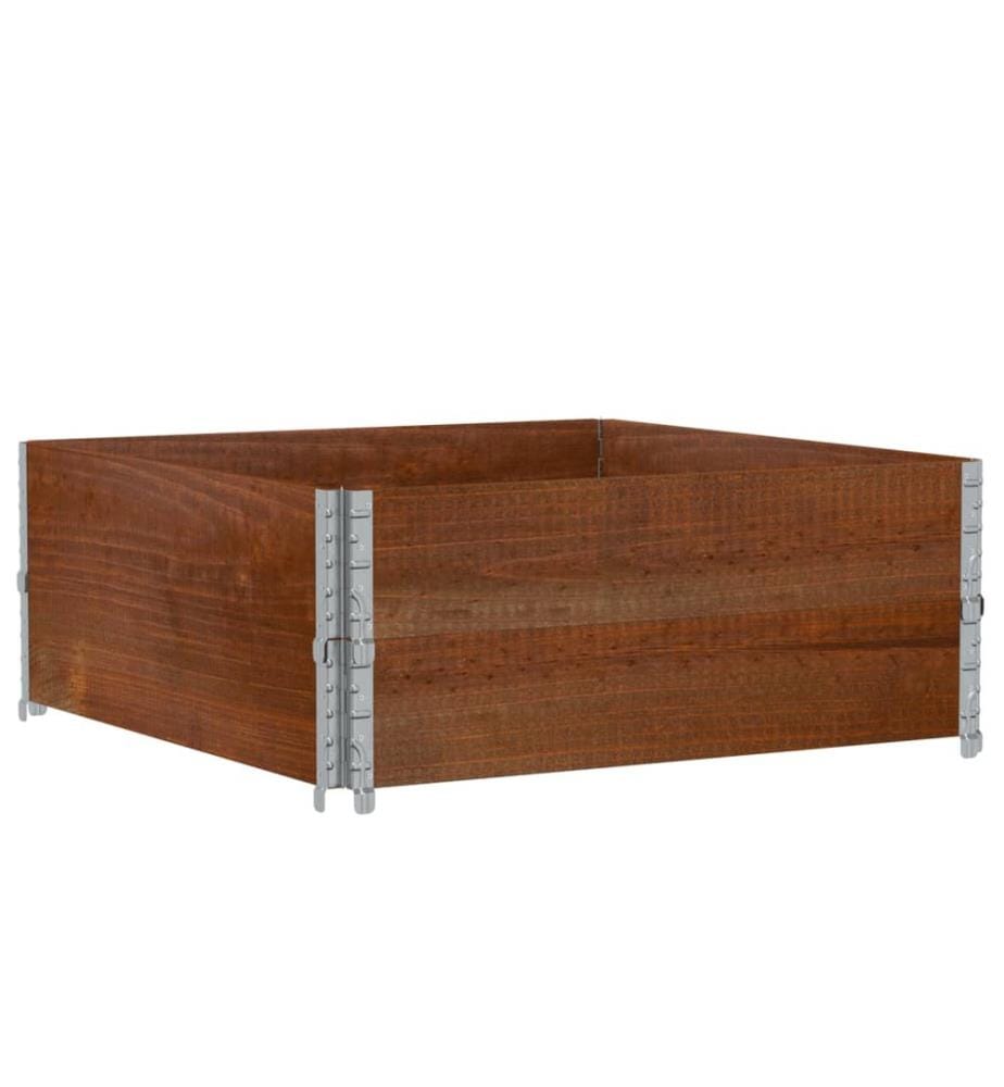 Paletten-Aufsatzrahmen 2 Stk. Braun 100x100 Massivholz Kiefer
