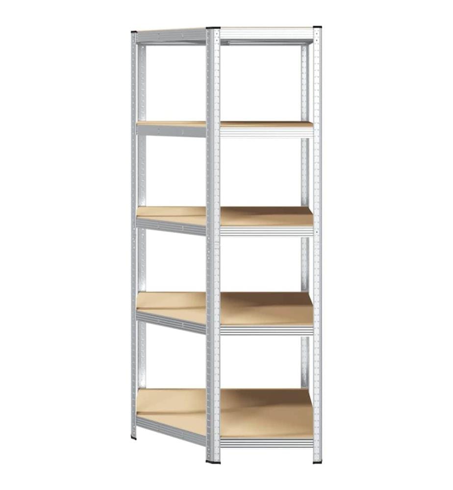 Étagère d'angle Argenté 90 x 90 x 198 cm Bois d'ingénierie