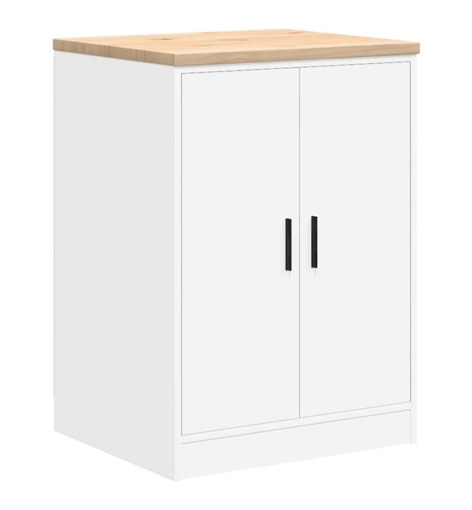 Armoire de rangement de garage blanc 60x51x85 cm bois de pin