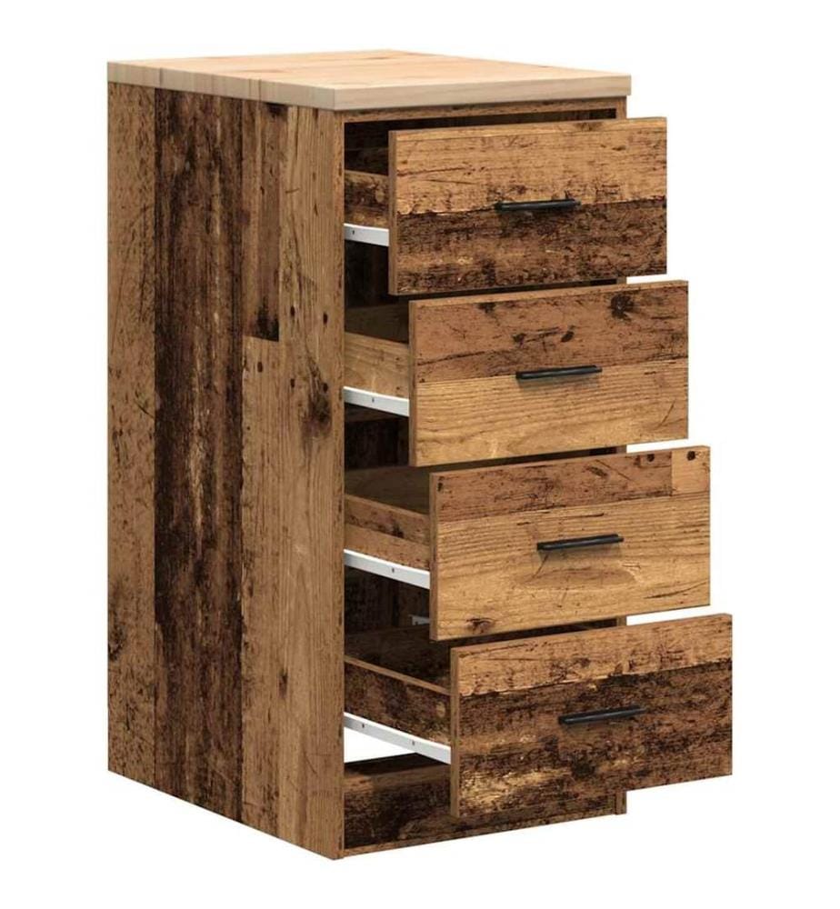 Armoire de rangement de garage vieux bois 40x51x85 cm bois pin