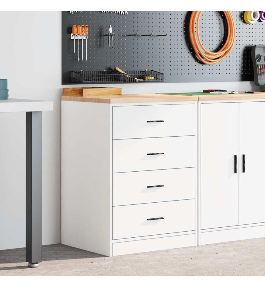 Armoire de rangement de garage blanc 60x51x85 cm bois de pin