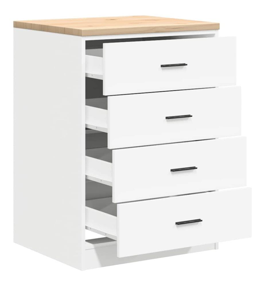 Armoire de rangement de garage blanc 60x51x85 cm bois de pin