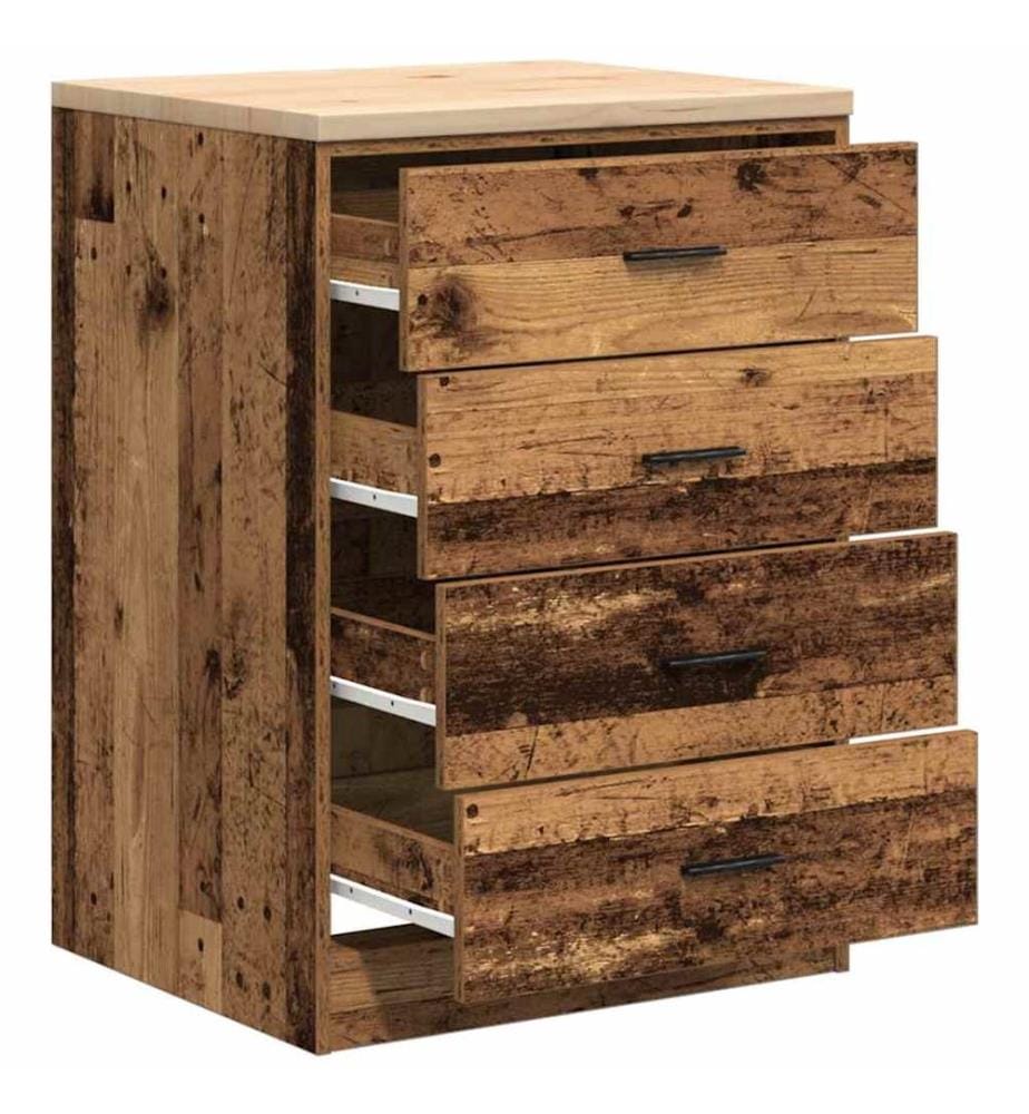 Armoire de rangement de garage vieux bois 60x51x85 cm bois pin