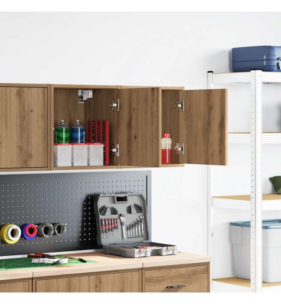 Garagen-Wandschränke 2 Stk. Artisan-Eiche Holzwerkstoff