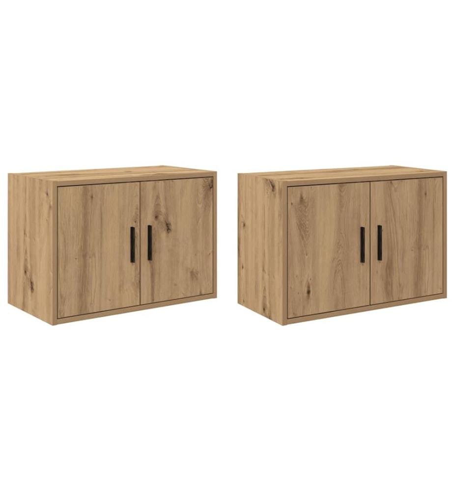Garagen-Wandschränke 2 Stk. Artisan-Eiche Holzwerkstoff