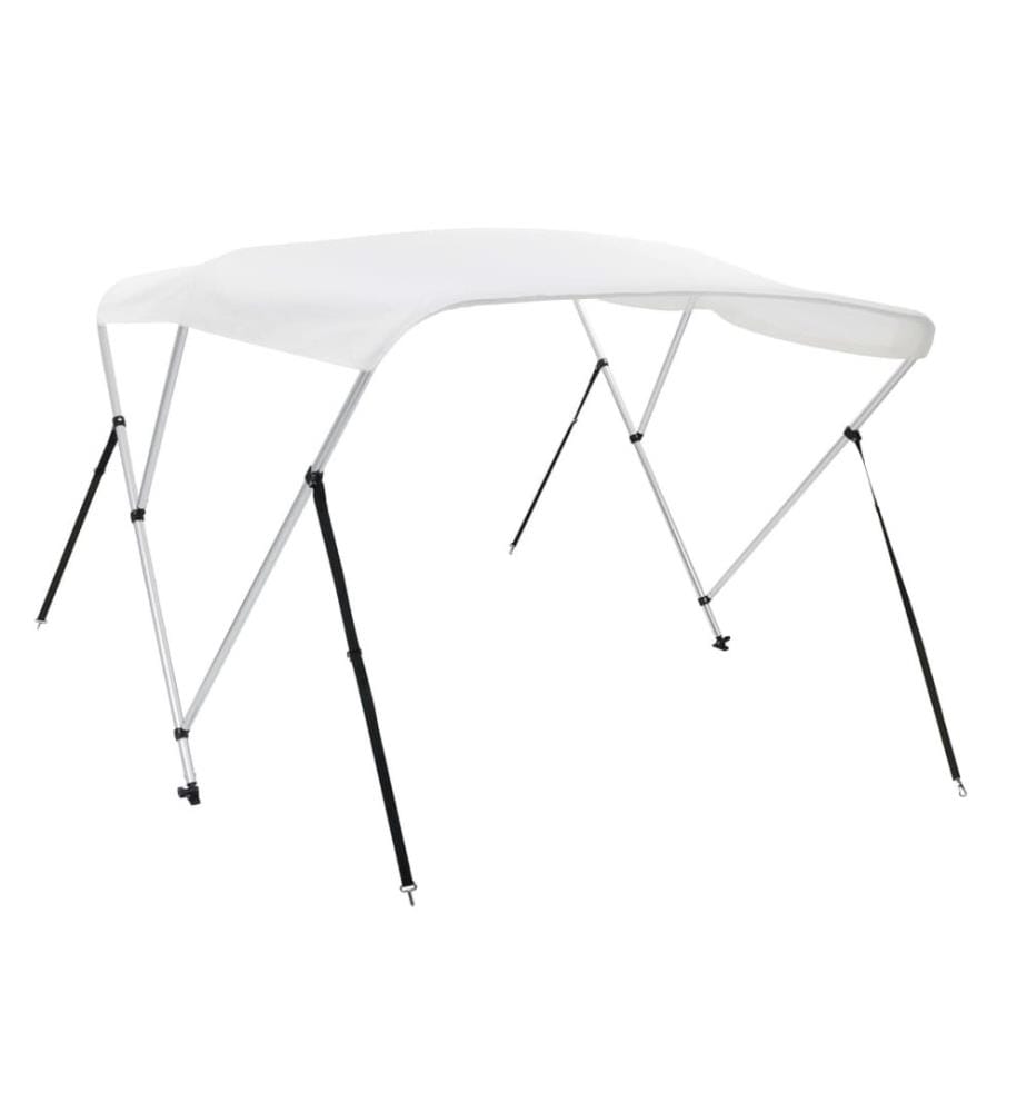 Auvent bimini à 3 arceaux Blanc 183x160x137 cm