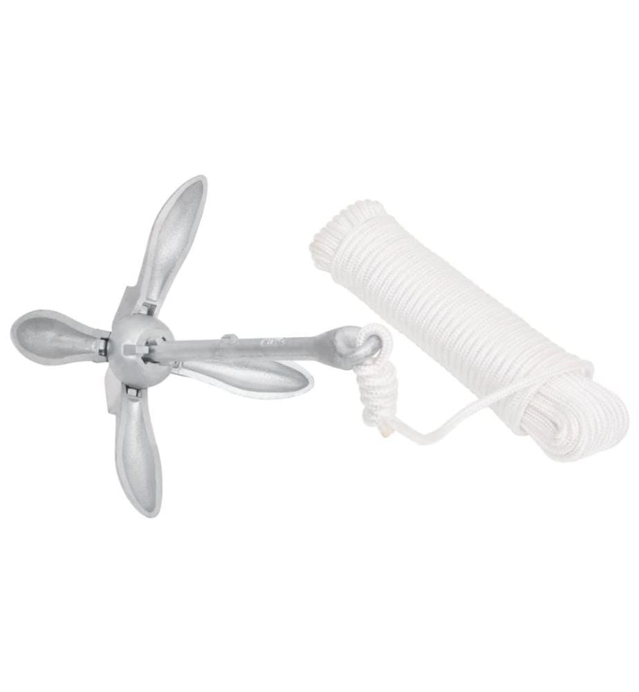 Klappanker mit Seil Silbern 3,2 kg Temperguss