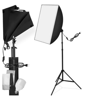 Studioleuchte mit Softbox, Stativ und Tragetasche - schwarz