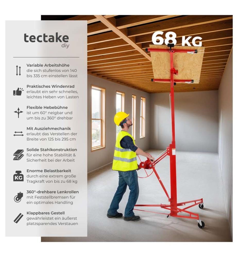 Plattenheber 140-335 cm - rot
