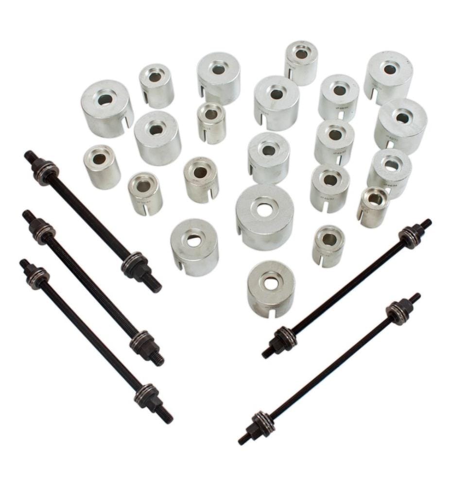 Bearing Puller Set - 27-piece, for assembly of bushings, bearings, and seals - grey