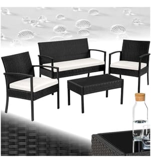 Salon de jardin Sparte 4 places - noir