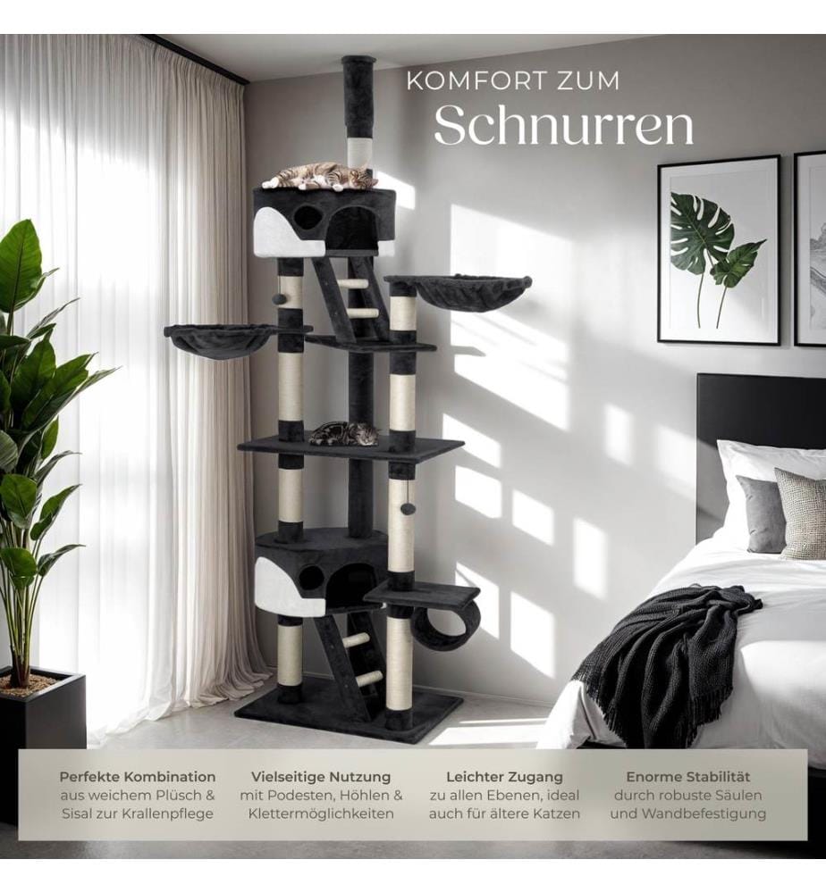 Kratzbaum Hansi 260 cm - schwarzweiss