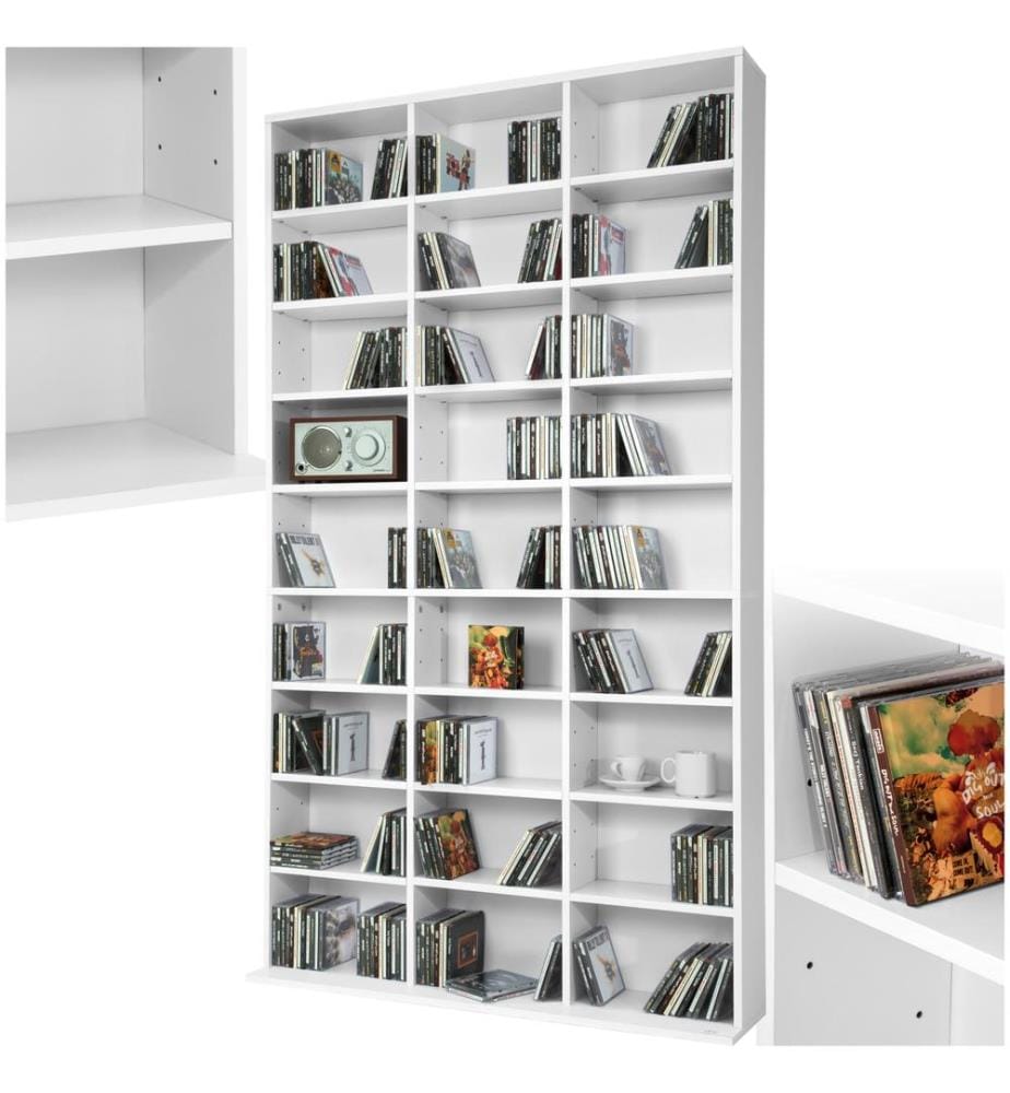 Étagère bibliothèque Christel 180 x 102 x 23,5 cm - blanc