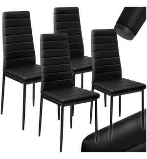 Esszimmerstühle Kunstleder - schwarz, 4er Set