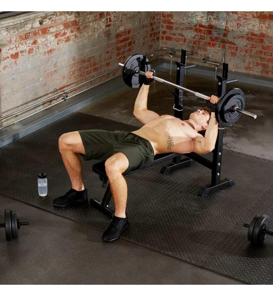Banc de Musculation d'Haltères pour Abdominaux Pliable - noir