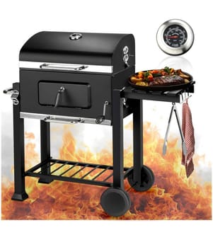 Holzkohlegrill höhenverstellbar - schwarz