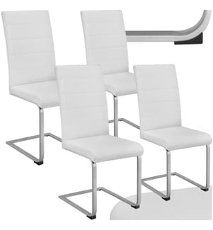 Esszimmerstühle Schwingstühle - weiss, 4er Set