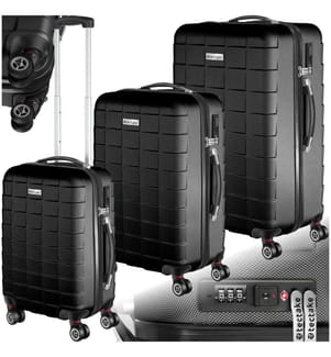 Set de 3 Valises Trolley Rigides JAKUB - noir