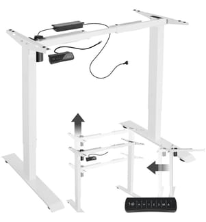 Tischgestell elektrisch höhenverstellbar Memory-Funkt 85-129x65x71-121 cm - weiss