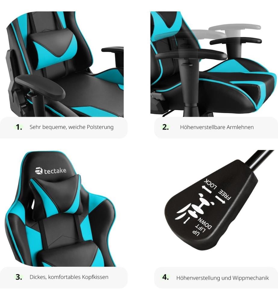 Premium Racing Bürostuhl Twink - schwarzazur