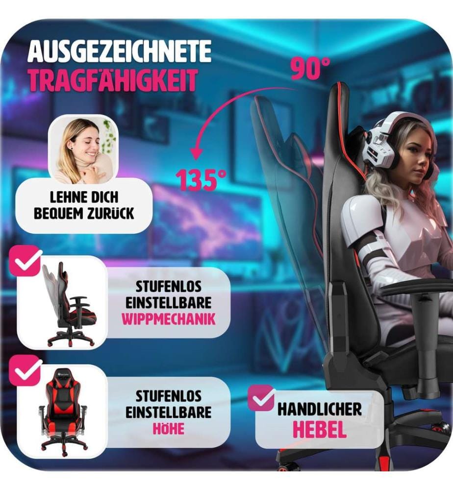 Premium Racing Bürostuhl Twink - schwarzrot