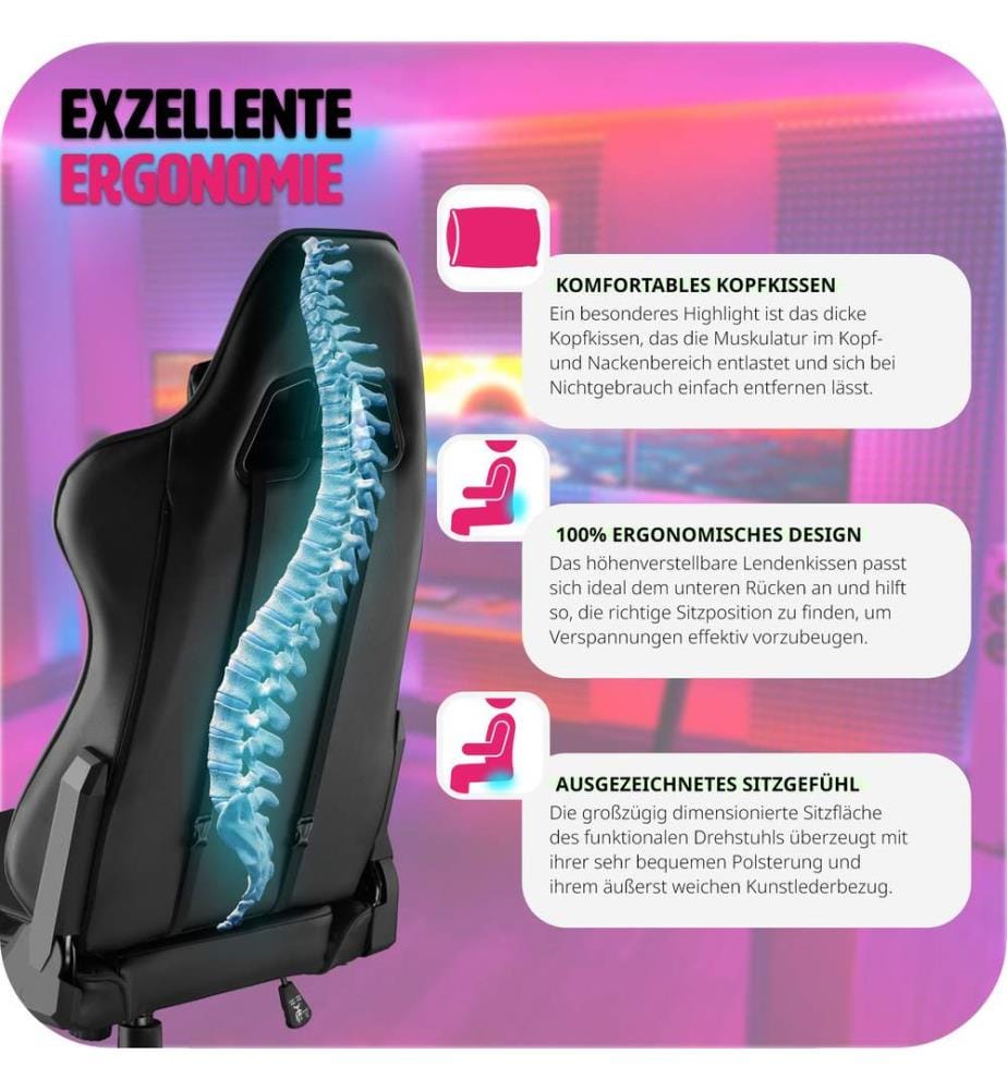 Premium Racing Bürostuhl Twink - schwarz