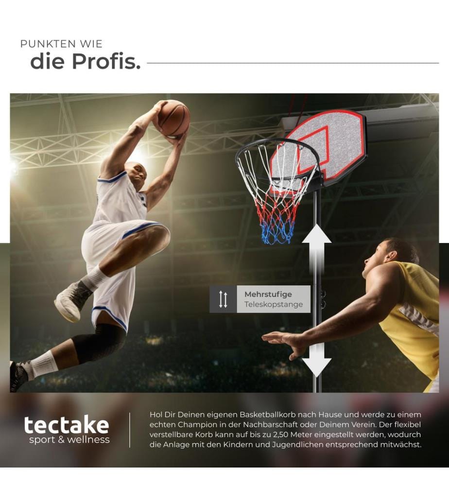 Panier de basketball sur pied HARLEM - noir
