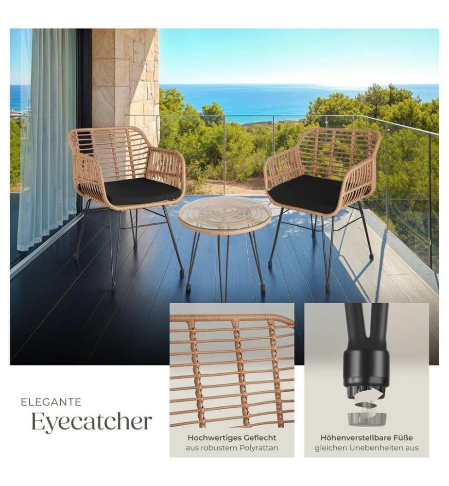 Salon de jardin en rotin Molfetta - marron naturel