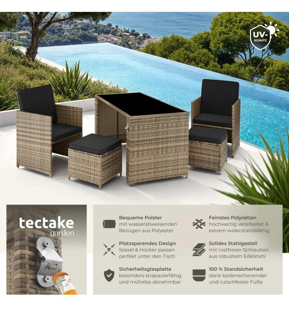 Salottino in rattan Palermo 2 2 1 - naturale