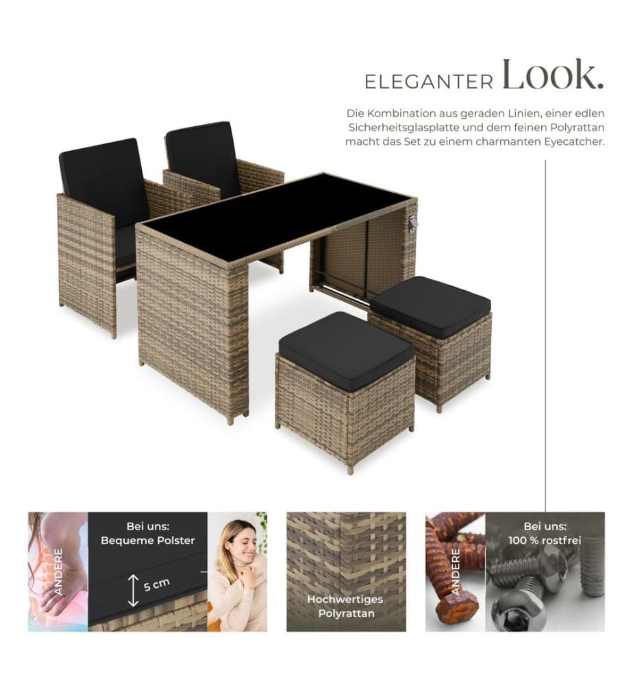 Salottino in rattan Palermo 2 2 1 - naturale