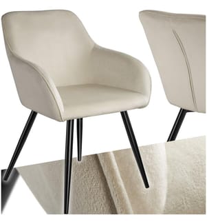 Stuhl Marilyn Samtoptik, schwarze Stuhlbeine - cremeschwarz, pro Stück