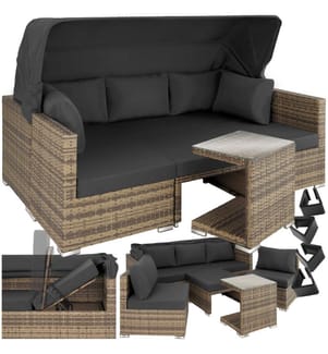 Rattan Lounge mit Aluminiumgestell San Marino - natur