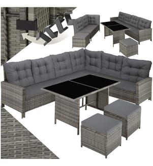 Rattan Lounge Barletta - graubeige