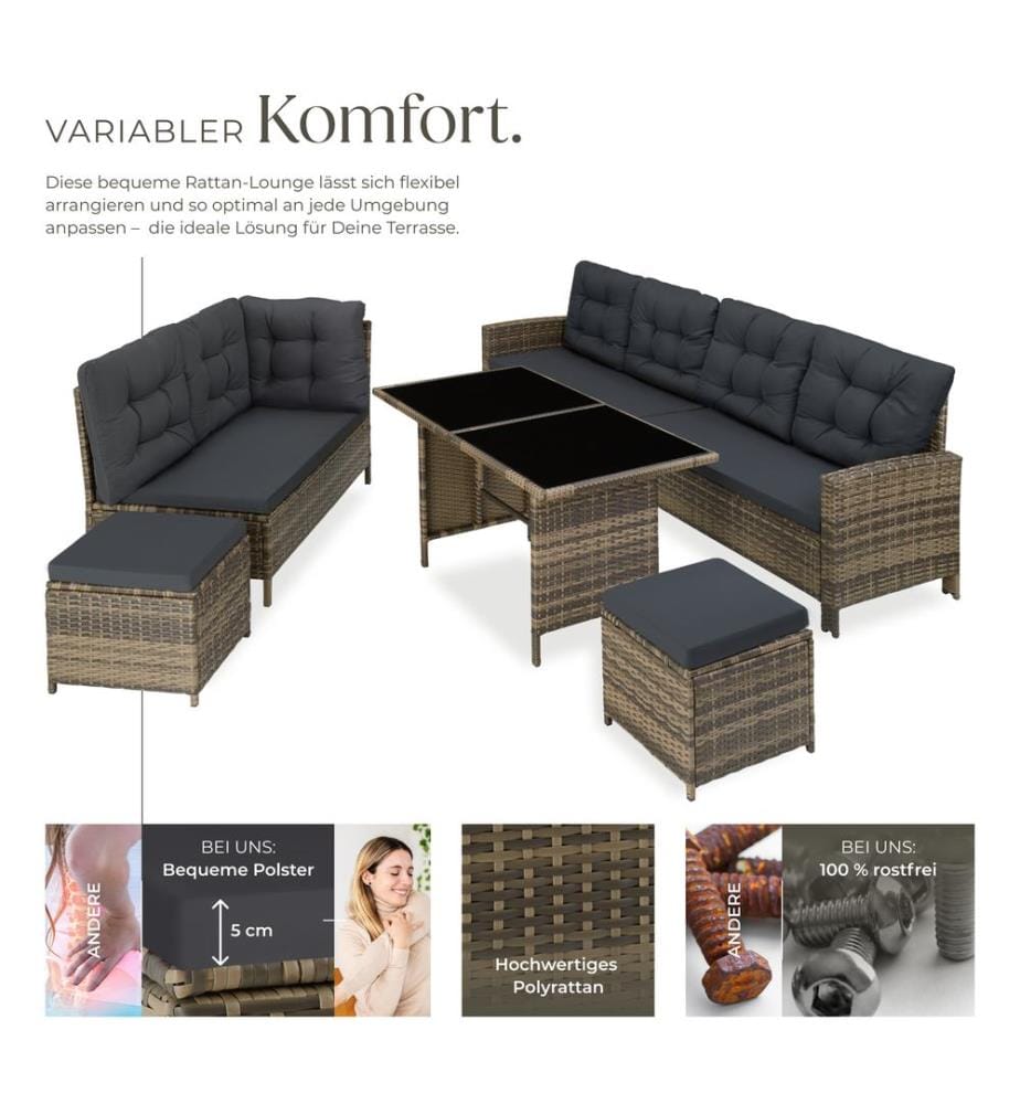 Rattan Lounge Barletta - natur