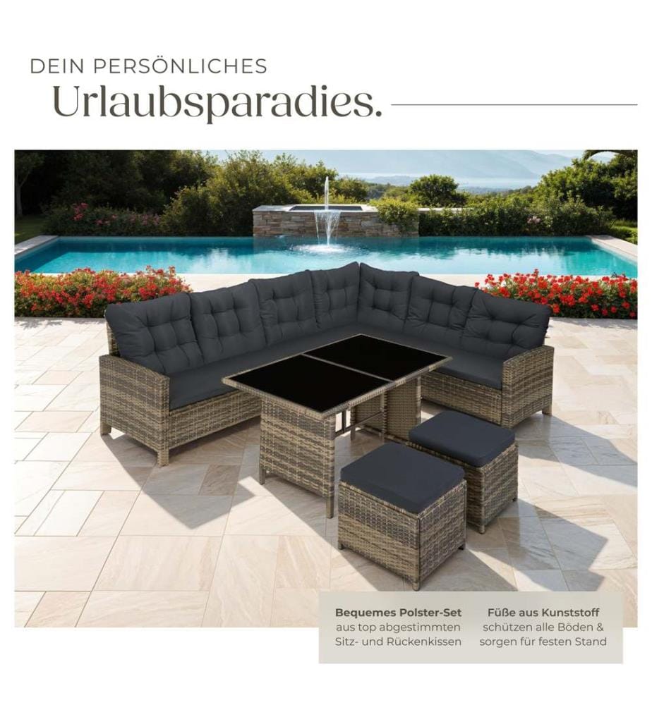 Rattan Lounge Barletta - natur