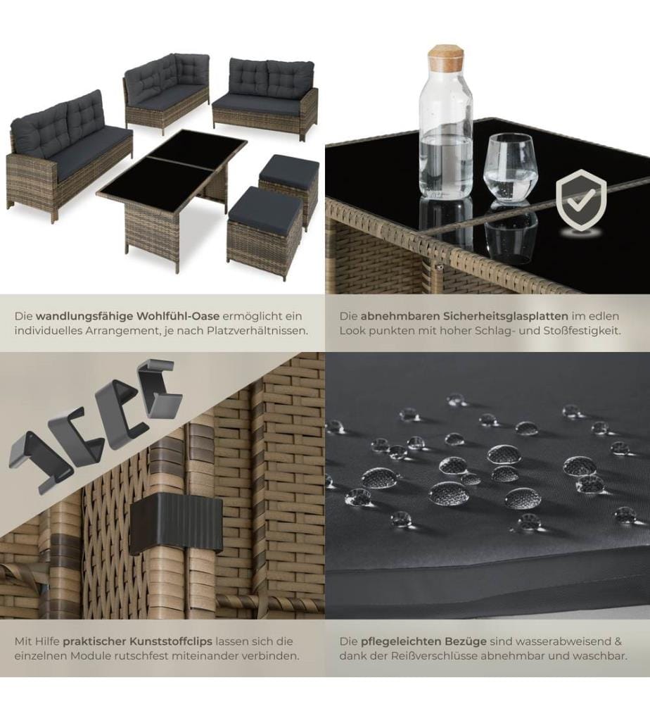 Rattan Lounge Barletta - natur