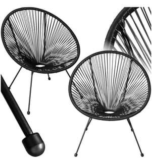 Lot de 2 chaises de jardin Santana - noir