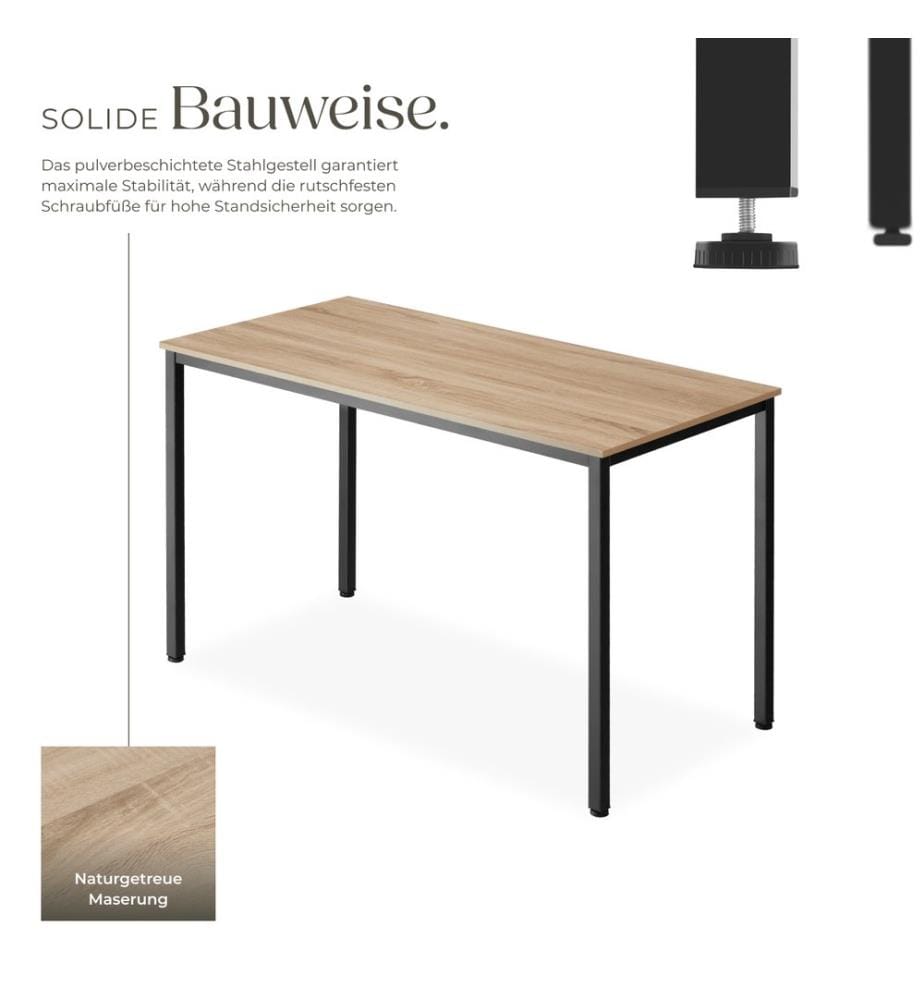 Desk Vanport - height-adjustable plastic feet - industrial wood light, oak Sonoma