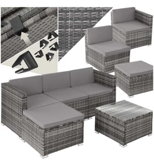 Rattan Lounge Lignano - grau