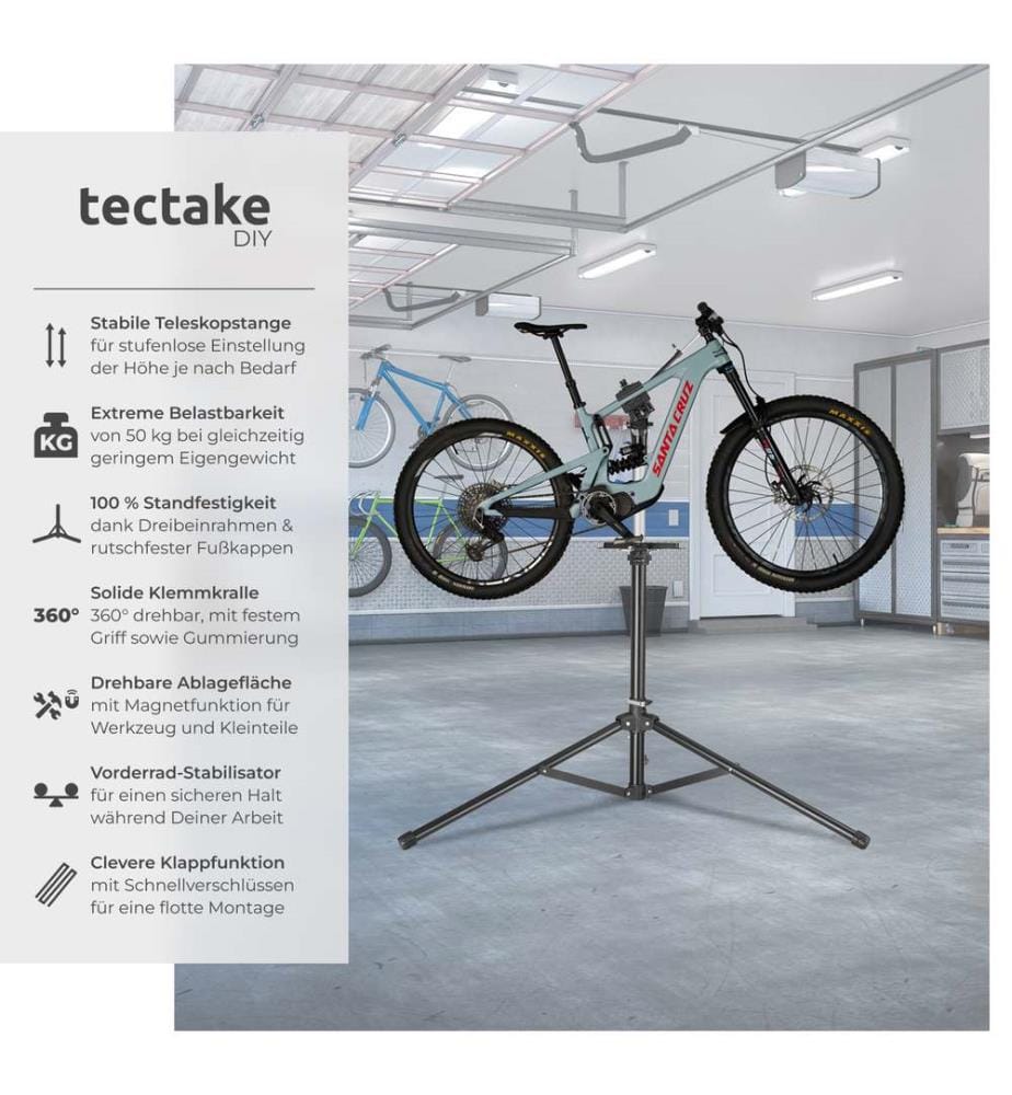 Cavalletto manutenzione bici Tristan fino a 50 kg Adatto alle biciclette elettriche - nero