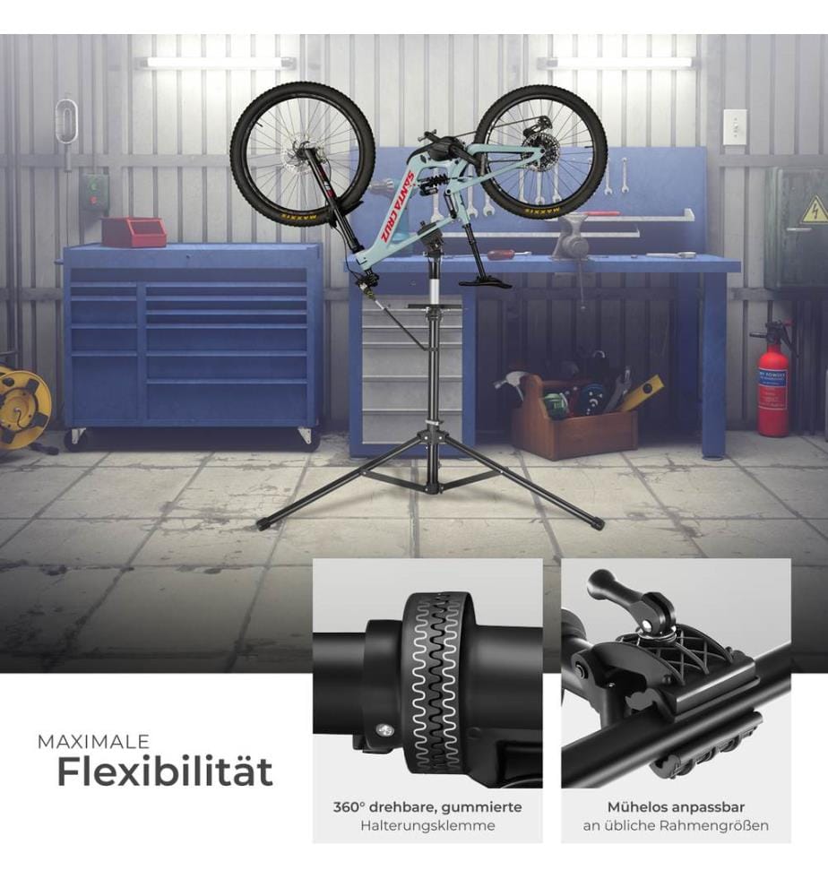 Cavalletto manutenzione bici Tristan fino a 50 kg Adatto alle biciclette elettriche - nero