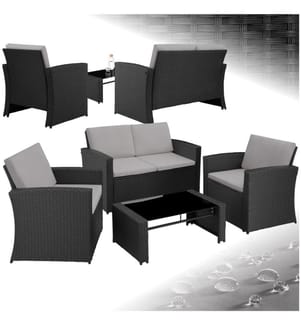 Rattan Lounge Jesolo - schwarzgrau