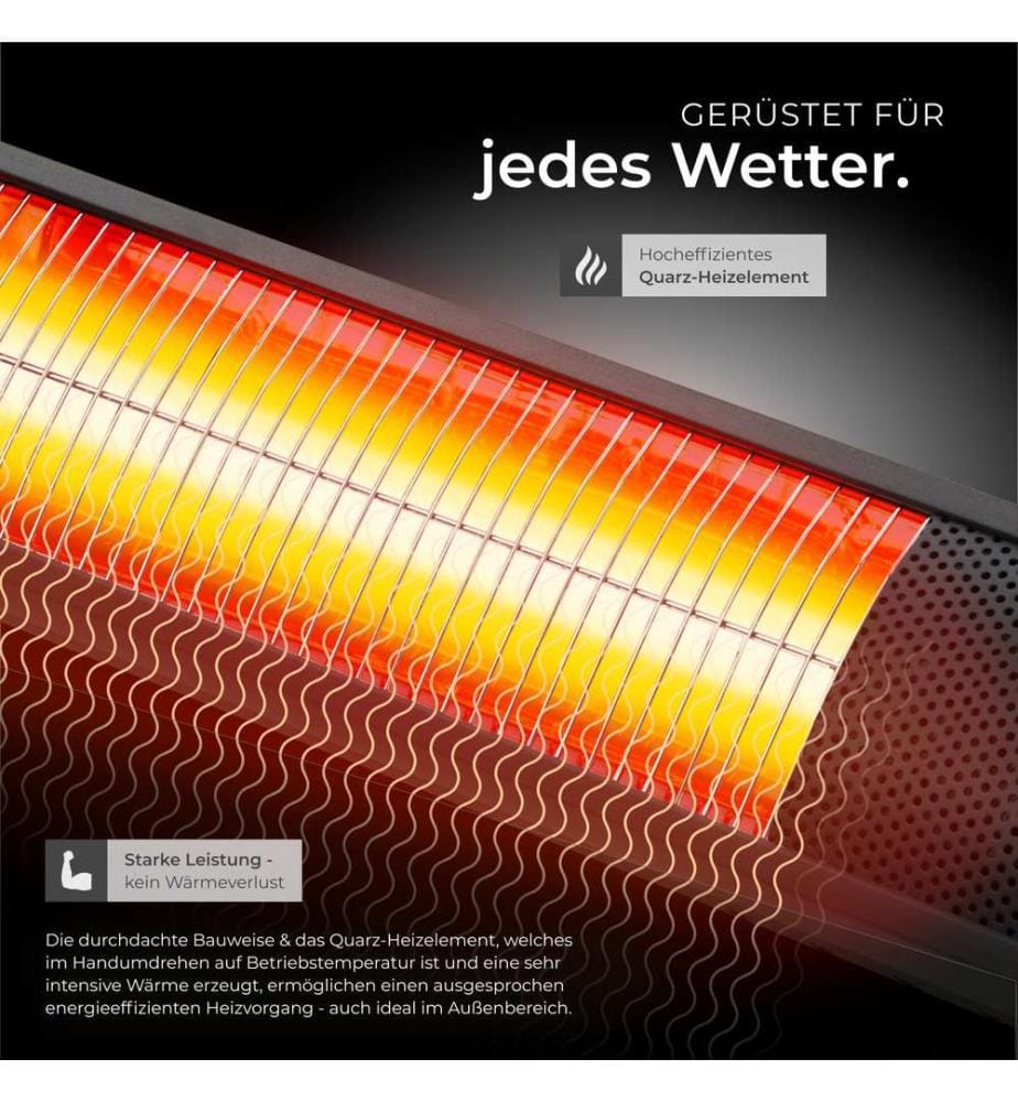 Infrarotheizstrahler Solaris Horizon 3000W, Aluminiumgehäuse - schwarz
