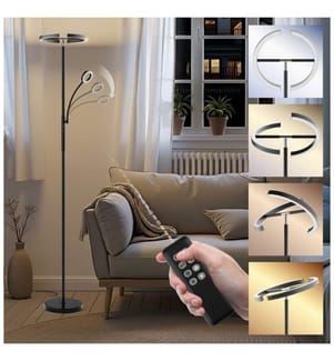 Deckenfluter Auralis LED 20W, Leselicht, dimmbar - schwarz