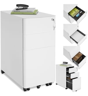 Aktenrollschrank Parvus, 2 Schubladen, 1 Hängeregister - weiss