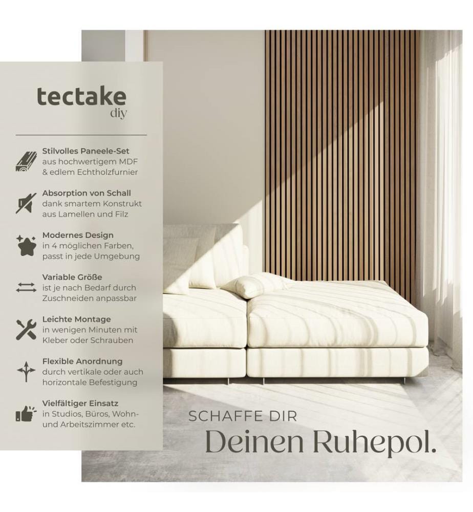 Akustikpaneele Sonic Wall Holzoptik - Eiche, 2er Set