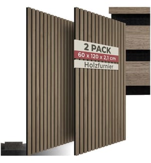 Akustikpaneele Sonic Wall Holzoptik - Eiche dunkel, 2er Set