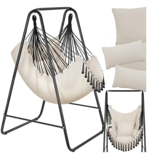 Fauteuil suspendu ALISON style boho avec une capacité de charge de 160kg - beige