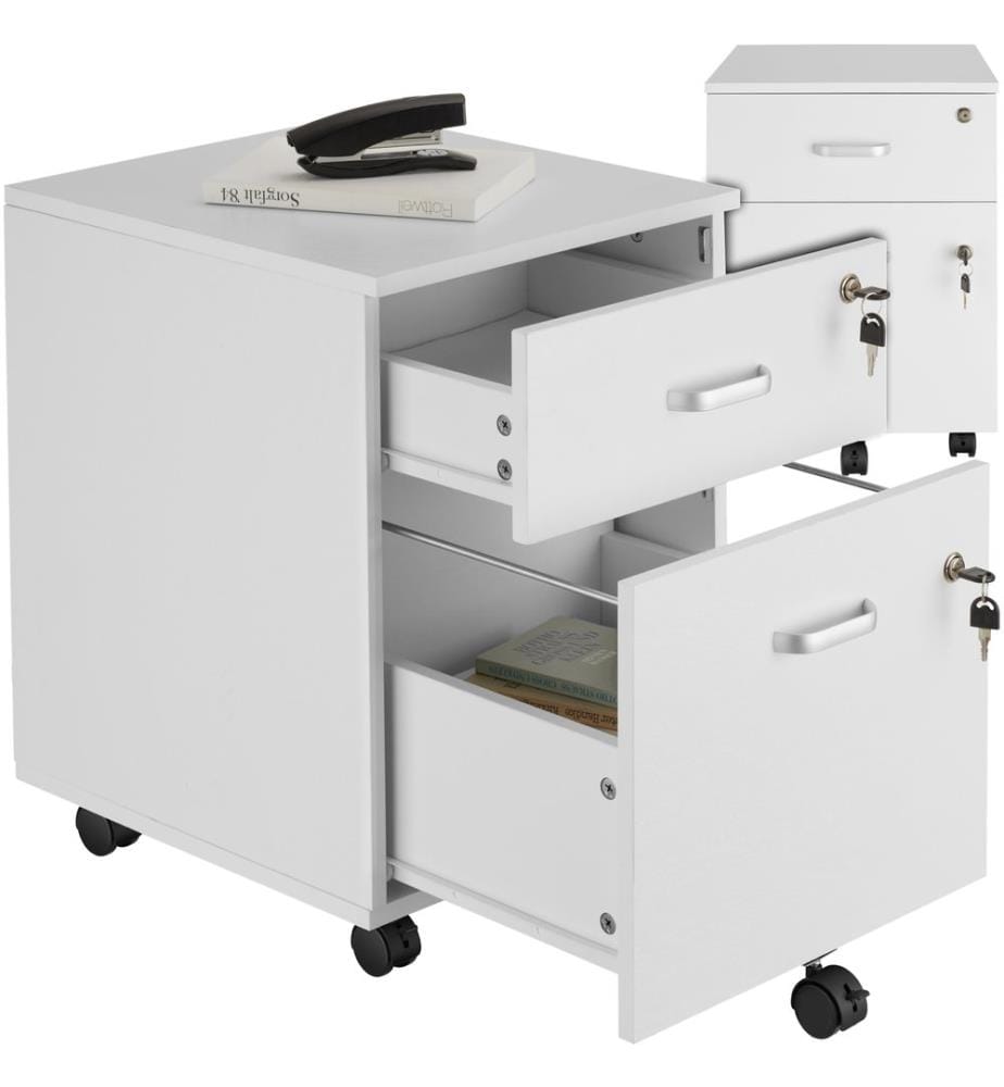 Rollcontainer Vagur, 2 abschliessbare Schubladen - weiss
