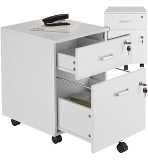 Rollcontainer Vagur, 2 abschliessbare Schubladen - weiss